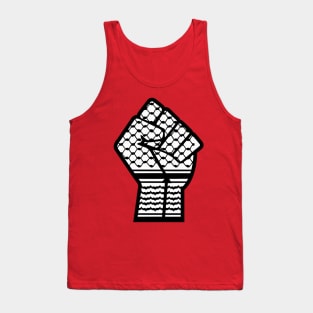 Keffiyeh Black Power Fist - Left Side - Front Tank Top